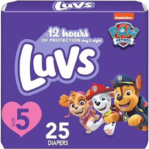 Luvs Size 5 Baby Diapers, Platinum Protection Bluey Diapers for Day & Night, Size 5, 25 Count (Packaging May Vary)