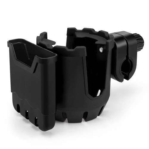 Stroller Cup Holder with Phone Holder, Bike Cup Holder, Universal Cup Holder for Uppababy Nuna Doona Strollers, 2-in-1 Cup Phone Holder for Stroller, Bike, Wheelchair, Walker, Scooter