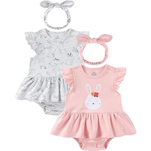 Baby Girls Romper Summer Ruffled Sleeve Bodysuit Dresses Infant Girl Clothes