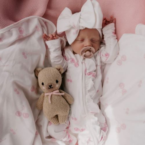 Frill Zip Romper | Pink Cherries