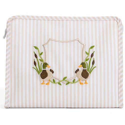 Sand Pimlico Stripe Duck Embroidered Roadie