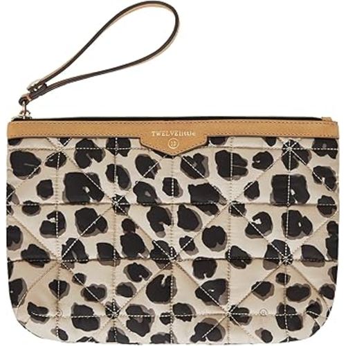 TWELVElittle Companion Diaper Pouch 2.0, Quilted Travel Pouch, Machine Washable Zippered Clutch for Diaper and Baby Essentials Leopard