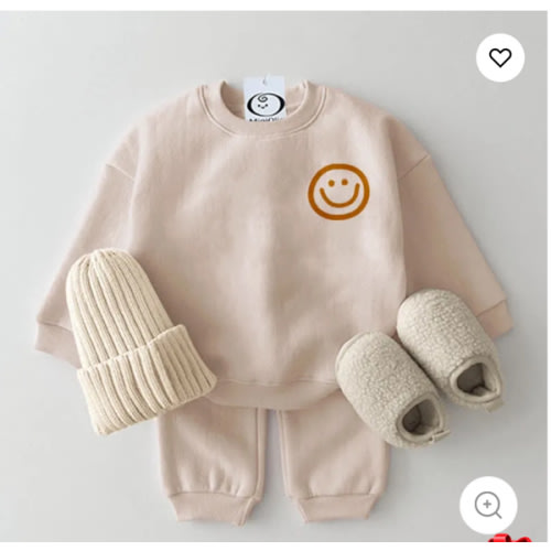 Baby 2-Piece Simple Cute Smile Set