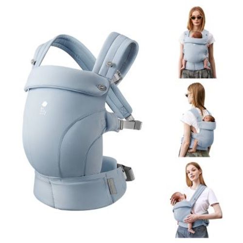 Bc Babycare CocoonGo Baby Carrier Ergonomic,Soft Adjustable,Hip Support, Breathable Fabric, Soft Blue