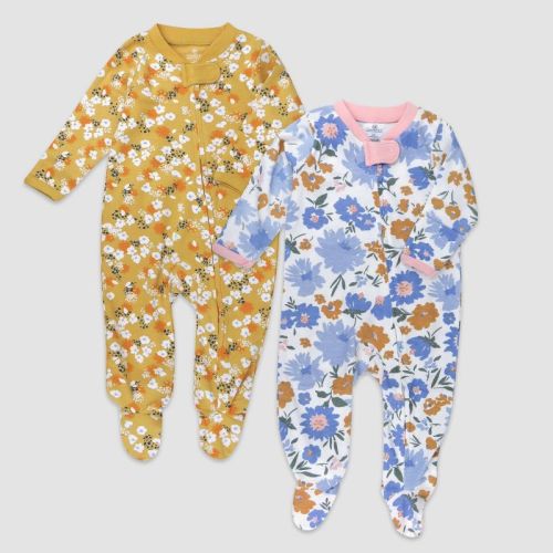 Honest Baby 2pk Organic Cotton Painterly Ditsy Honey Sleep N' Play