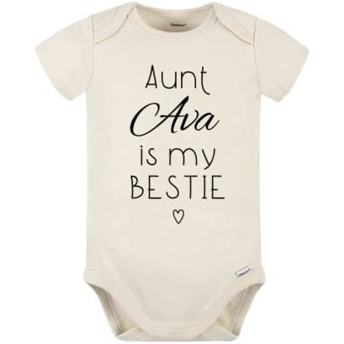 Personalized Aunt is my bestie baby onesie bodysuit, kids romper