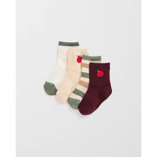 Target Baby Australian Cotton Blend 4 Pack Rib Crew Socks - Kmart
