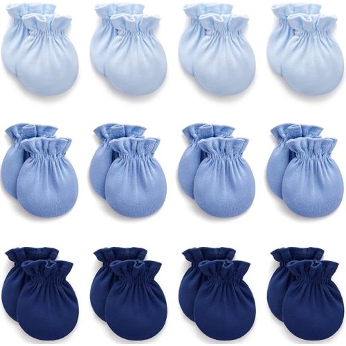 Newborn Baby Mittens 100% Cotton No Scratch Soft Breathable Gloves for Boys&Girls 0-6 Months Baby Essentials