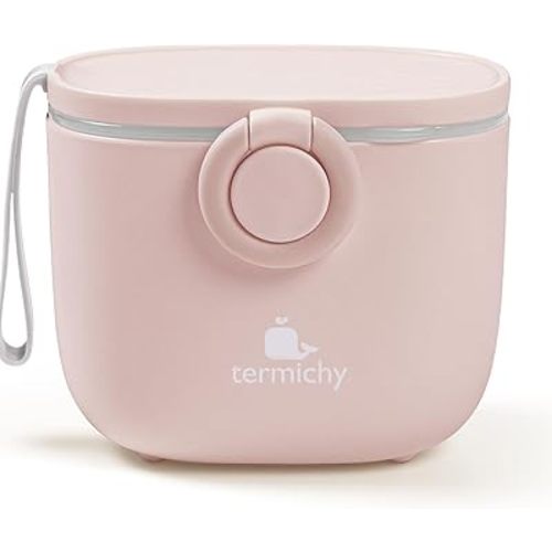 Termichy Baby Formula Dispenser, Portable Milk Powder Dispenser Container with Carry Handle and Scoop for Travel Outdoor Activities with Baby Infant, 8.8OZ, 0.55LB, 250g,500ml (Full Lightpink)