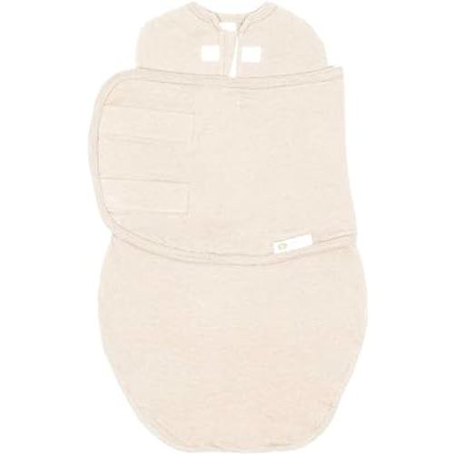 embé 2-Way Starter Baby Swaddle, 6-14 lbs, Newborn Infant Swaddle Sack 0-3 Months, Zip, Hook & Loop 0-3 Months Baby Wrap, Hip Healthy - Cream