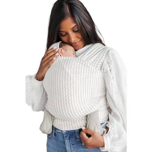 Solly Baby Wrap, Buttery-Soft Baby Carrier Newborn to Toddler 8-25 Lbs., Lightweight & Hands-Free Wrap, Breathable Summer Carrier, Baby Wearing & Postpartum Essential, New Mom Gift, Driftwood Stripe