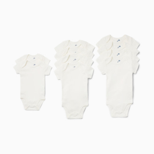 Small Story Grow With Me Short Sleeve Bodysuits (10 Pack) - White, One Size
