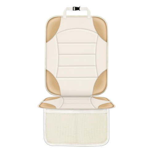 Car Seat Protector for Child Car Seat,Waterproof Car Seat Cover for Leather and Fabric Seats, 2 Mesh Pockets, Non-Slip Bottom,Thick Padding Cushion (Black)