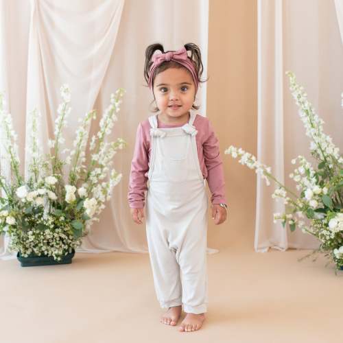 Bamboo Jersey Baby Overall in Oat | Kyte Baby
