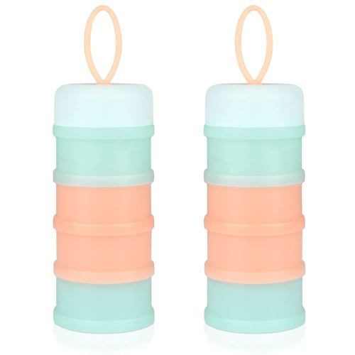 Accmor Baby Formula Dispenser On The Go, Stackable Formula Dispenser for Travel Formula Container to Go, Non-Spill Milk Powder Baby Kids Snack Storage Container, BPA Free, 2 Packs