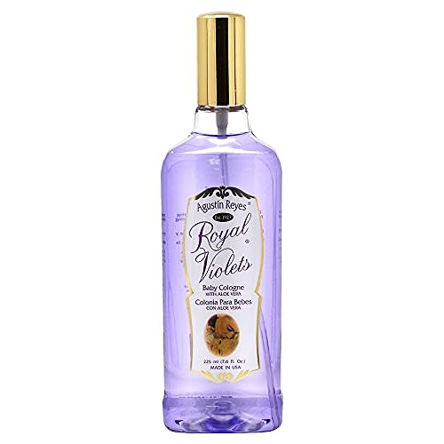 Royal Violets Baby Cologne with Aloe Vera for Baby Sensitive Skin, Relaxing Aroma, 7.6 Fl Oz Spray Plastic Bottle