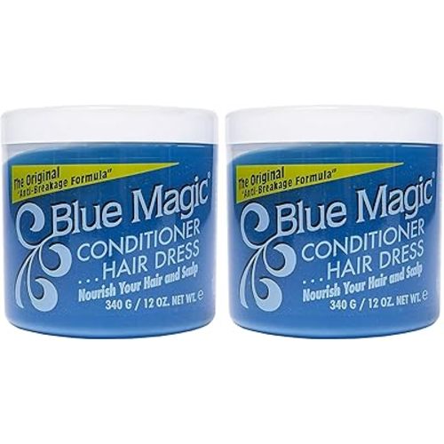 Blue Magic Conditioning Hair Dressing 12 oz Dry Anti Breakage Nourishing Moisturizing Hair Cream Strength Shine Scalp Care Textured Curly Natural Hair Treatment - (Pack of 2)