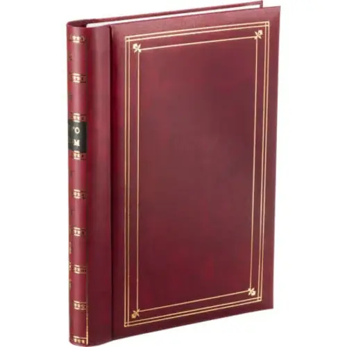 Pioneer Photo Album Spiral Bound Bi-Directional Le Memo Pocket Photo Album with Gold Trim, Holds 300 4x6" Photos, 3 Per Page, Burgundy