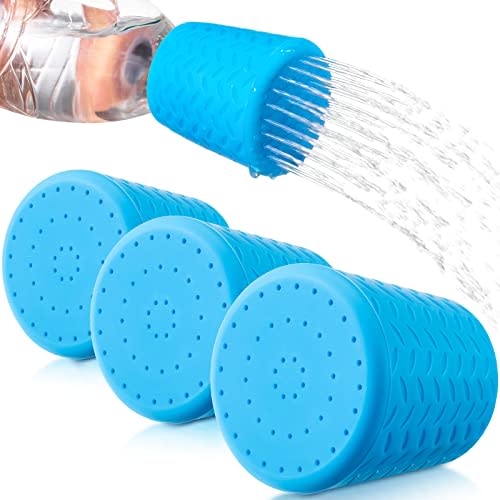 3 Pieces Portable Outdoor Shower for Dogs, Bottle Attachment Outdoor Water Sprayer Accessory, Works with Most Plastic Water or Soda Bottles from 16 oz to 2 Liters (Sky Blue) | Portable Outdoor Use, Fits 16oz to 2 Liter Plastic Bottles, Silicone Sprayer...