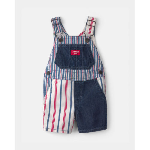 Baby Patchwork Striped Shortall - Red/White/Blue - OshKosh B'gosh | Carter's