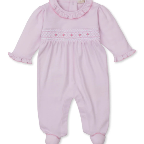 CLB Fall 25 Pink Hand Smocked Footie