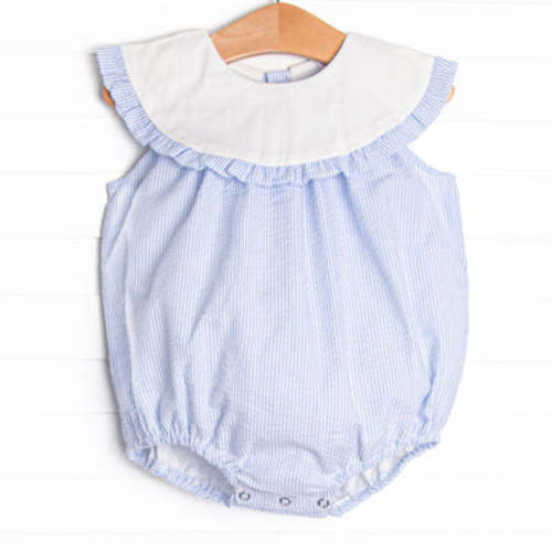Peyton Bubble, Blue Seersucker – Stitchy Fish