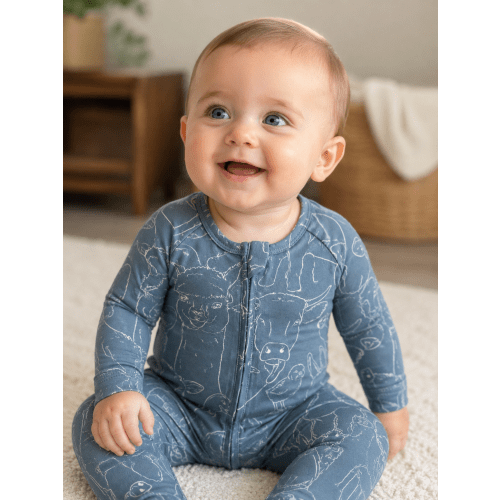 Slate Barnyard Bamboo Pajamas 🐮 – Porch Swing Kids & Co
