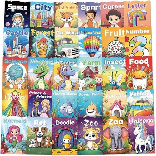 30Pcs Coloring Books for Kids Ages 3-4 4-8 8-12, Bulk Kids Colouring Book
