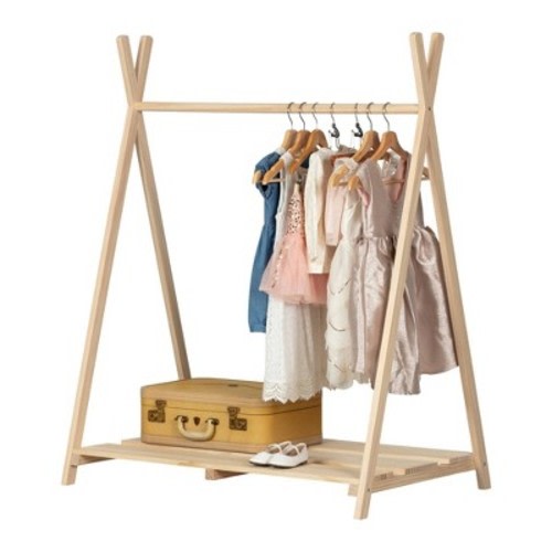 Sweedi Scandinavian Kids' Clothes Rack Natural Wood - South Shore