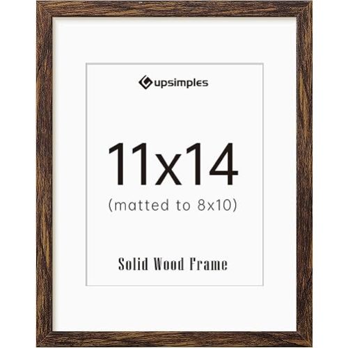 upsimples 11x14 Picture Frame Solid Wooden, Nursery Decor, 1Pack Walnut