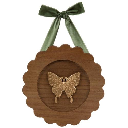 Gold Butterfly Scalloped Wood Wall Decor