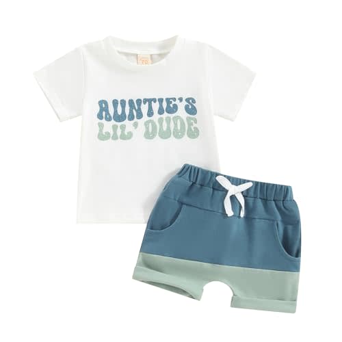 BemeyourBBs Toddler Baby Boy Summer Clothes Funny Letter T Shirt Elastic Waist Pockets Shorts Set 2 Piece Outfit
