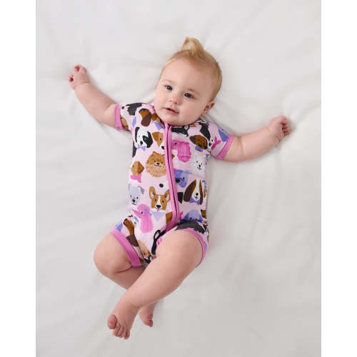 Pink Puppy Parade Shorty Zippy – Little Sleepies
