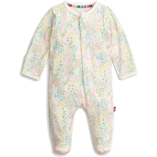 Magnetic Me Girls Modal Magnetic Baby Footie Pajamas | Silky Soft Modal Fabric | Baby Sleepers Available Sizes PRE - 24M