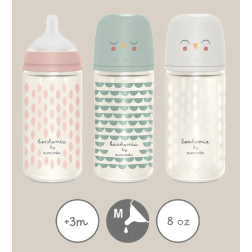 8oz -,Suavinex Bonhomia Glass Bottle