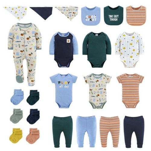 The Peanutshell 23-Piece Baby Boy Clothing Set, Good Sport, 9-12 Months