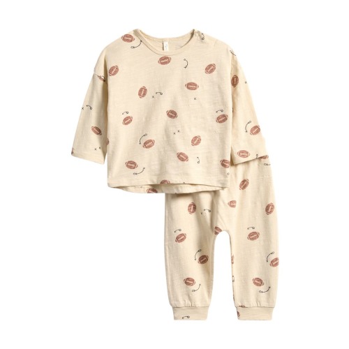 Print Long Sleeve Cotton T-Shirt & Joggers Set