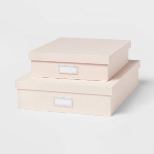 Canvas Desk Storage Box Set of 2 - Brightroom™