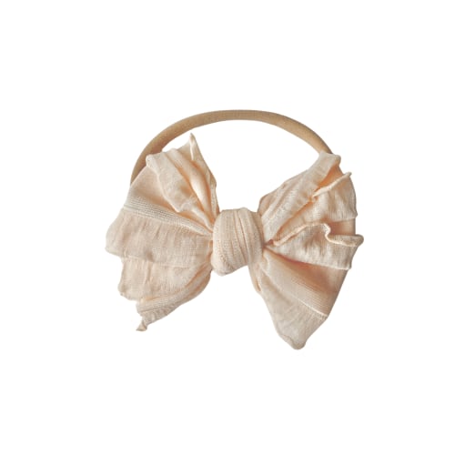 Soft Apricot Chiffon One Size Knot Bow Headband