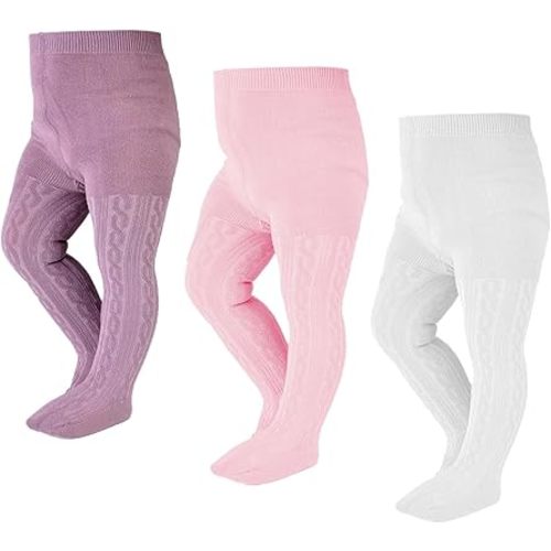 EPEIUS Baby Girl Tights Thick Cable Knit Leggings Stockings Cotton Pantyhose for Newborn Infant Toddler 3/4/5/6 Pack