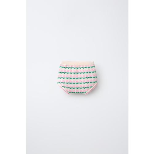 FLORAL JACQUARD KNIT PANTIES - Ecru | ZARA United States