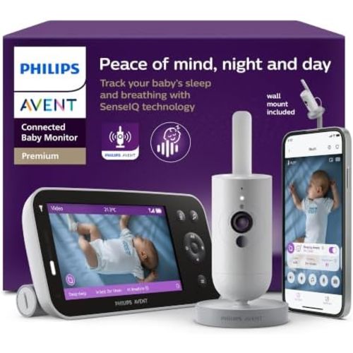 Philips Avent Premium Connected Baby Monitor, 1080p Camera, 5" HD Screen