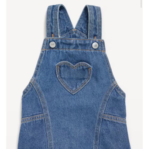 Heart-Pocket Jean Skirtall Dress for Baby | Old Navy