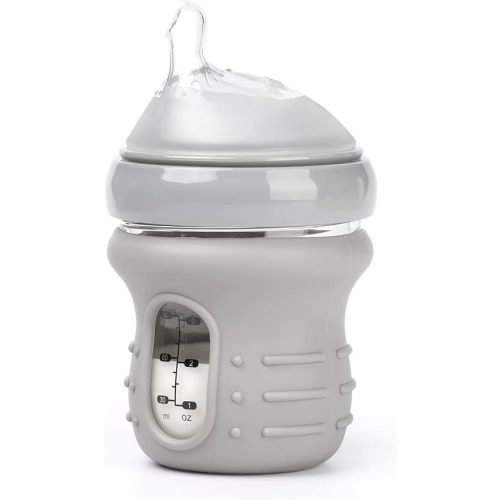 haakaa Glass Baby Bottle Sleeve - Non Slip Silicone Bottle Cover for Wide Neck Glass Baby Bottle 4.2oz -1pk