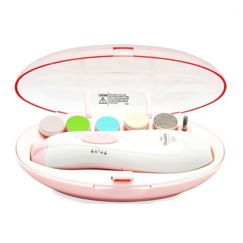 Little Martin's: Baby Electric Nail Trimmer - Pink - Soft LED Light, Adjustable Speed, Interchangeable Heads, Finger & Toenail Filing, Infant-Kid Safe