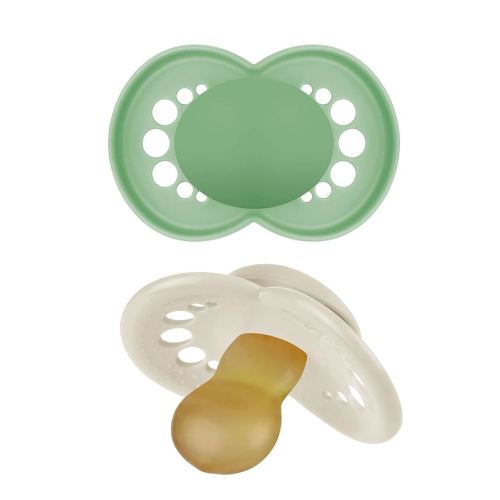 MAM Original Latex Pacifiers, Binky Pacifier for 6-16 Months, Natural Rubber Nipple, Made from Bio-Circular Materials, Easy to Clean, with Sterilizer Case, 2 Count Binkies
