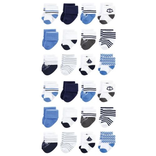 Hudson Baby Cotton Rich Baby Terry Socks 24-Pack