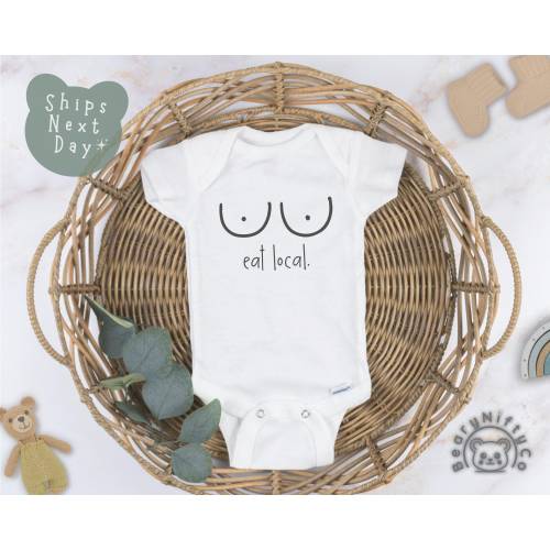 Funny Eat Local Baby Onesies® Brand, Happy International Women’s Day Baby Bodysuit, Mama is the Best Shirt, Breastfeeding Mother’s Day Gift