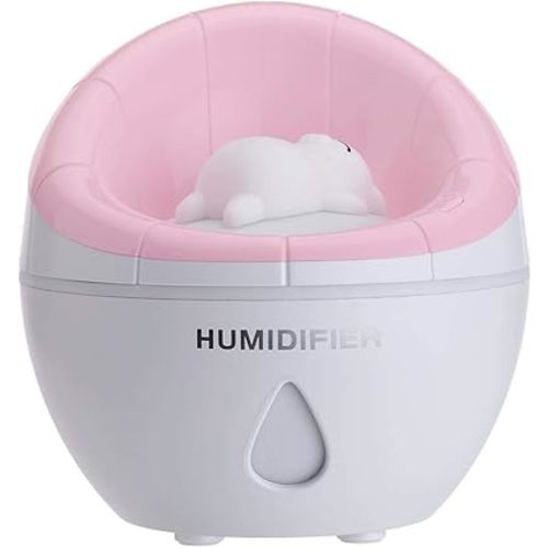 Cotree USB Small Sofa Humidifier, Mini Cool Humidifier 350ml Water Volume, One Touch Shut-Off for Home Office Bedroom (Pink)