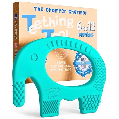 Baby Elefun Baby Teething Toys 5X Pain Relief Zero Delay 6-12 Months Turquoise